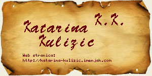 Katarina Kulizić vizit kartica